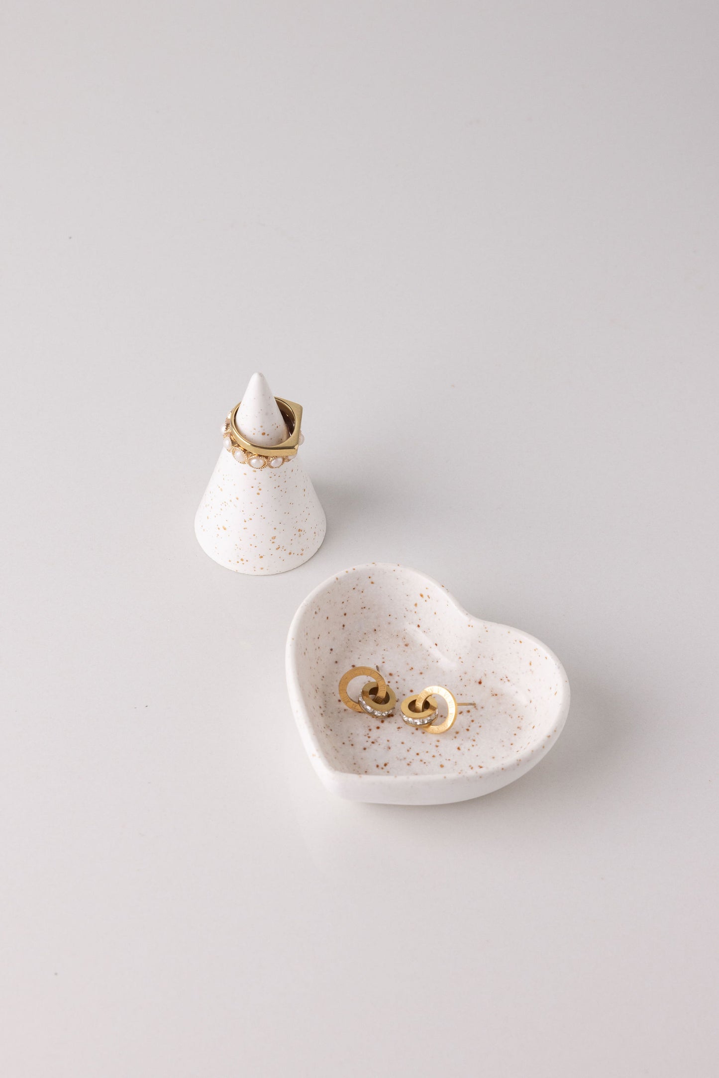 Mini Heart Trinket Tray Oatmeal