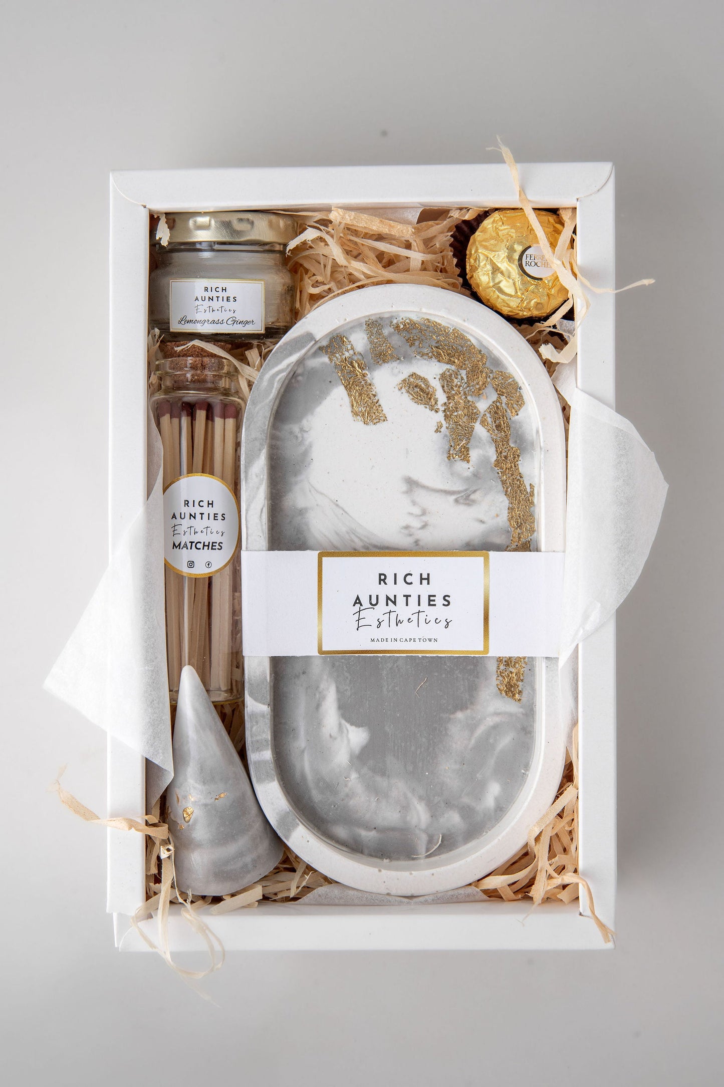 Gift Set : Trinket Tray Grey Marble