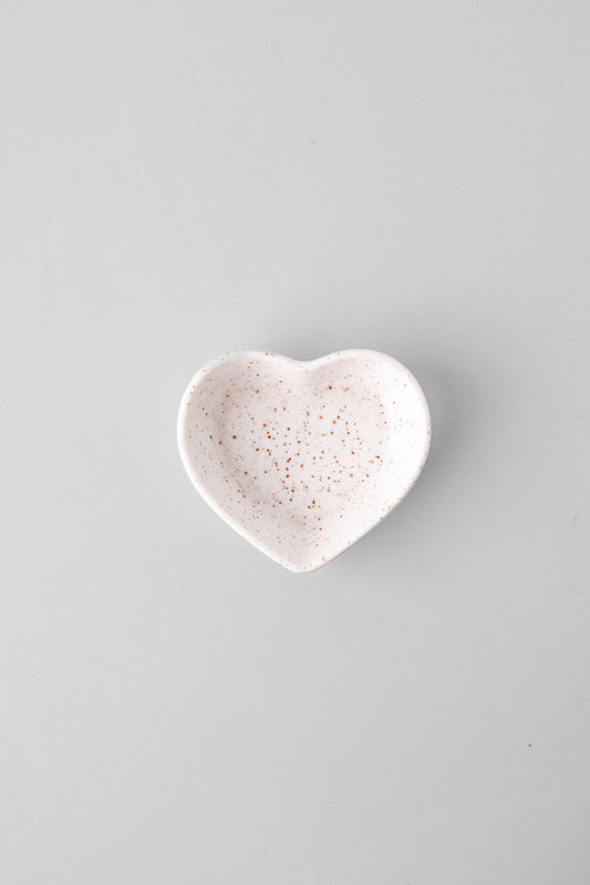 Mini Heart Trinket Tray Oatmeal