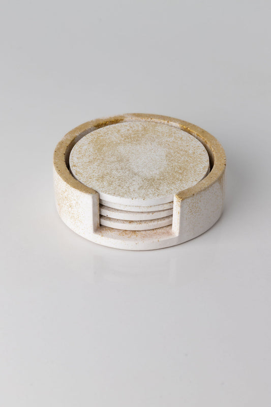Coaster Set Gold Glitter