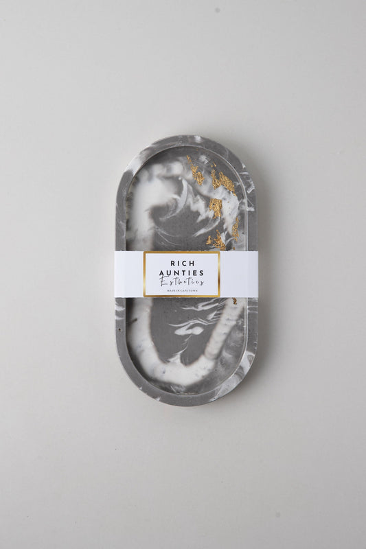 Trinket Tray Grey Marble