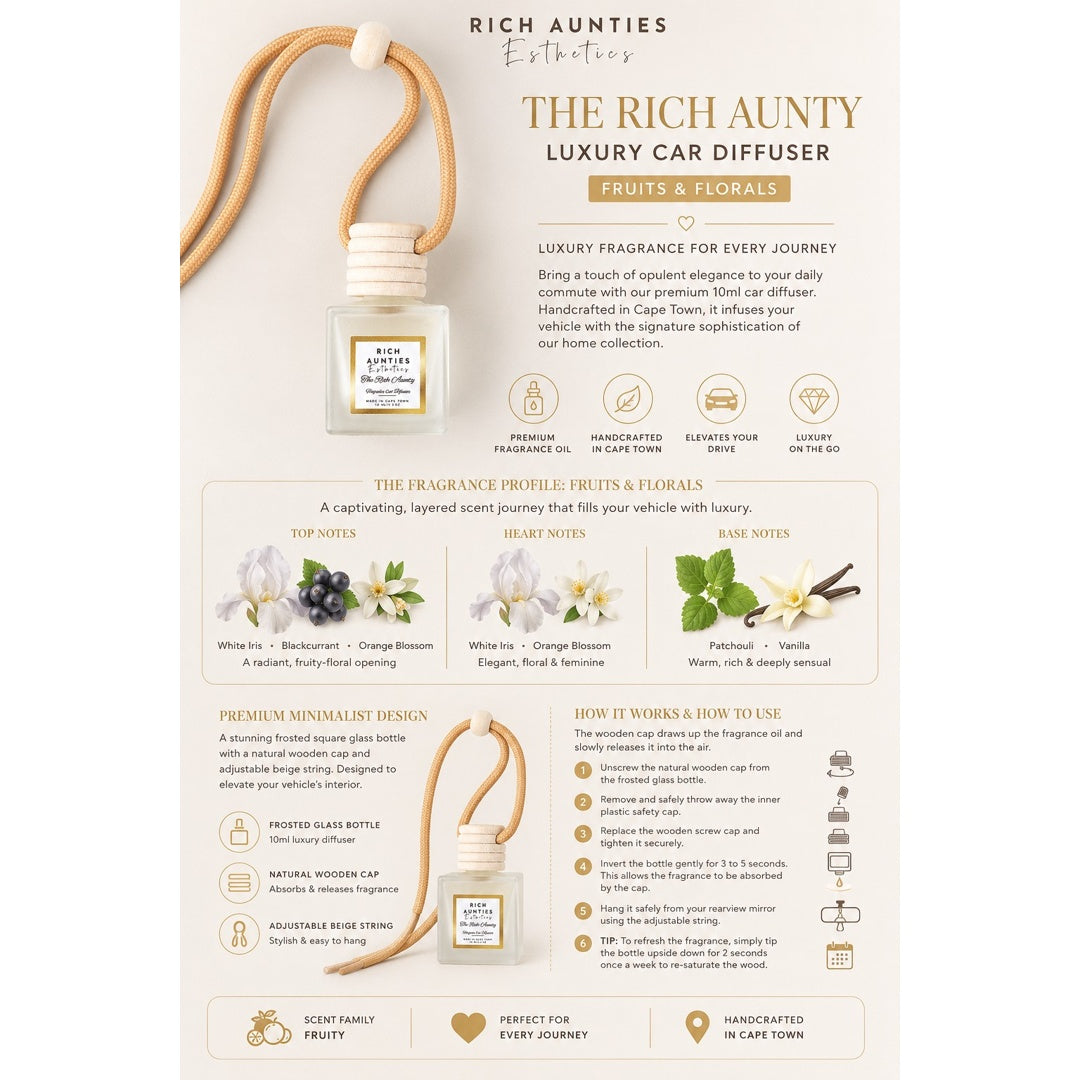 Rich Aunties Esthetics - The Rich Aunty Luxury Car Diffuser Fruits & Florals 10ml