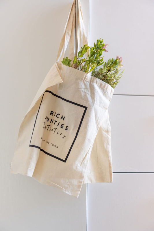 Rich Aunties Esthetics | Luxury Cotton Shopper Bag – Reusable Eco Tote