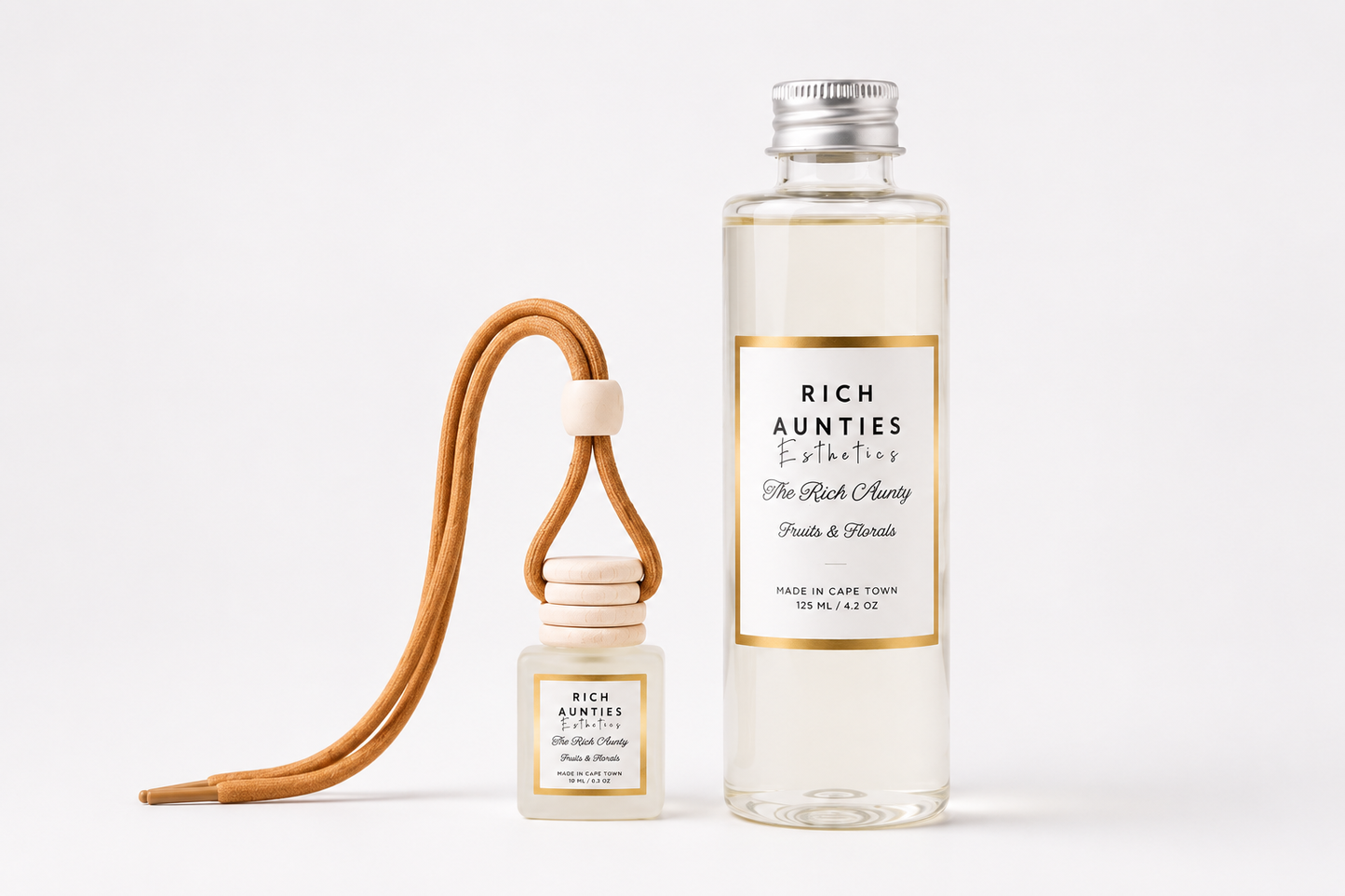 Rich Aunties Esthetics – The Rich Aunty Luxury Fruits & Florals Car Diffuser & Refill Gift Set (10ml Car Diffuser + 125ml Refill)