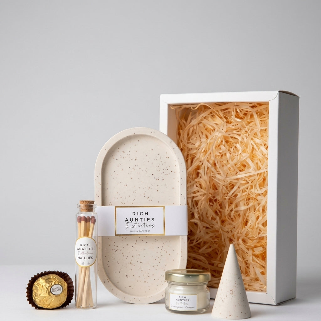 Rich Aunties Esthetics - Trinket Tray Gift Set Oatmeal - Creamy Beige
