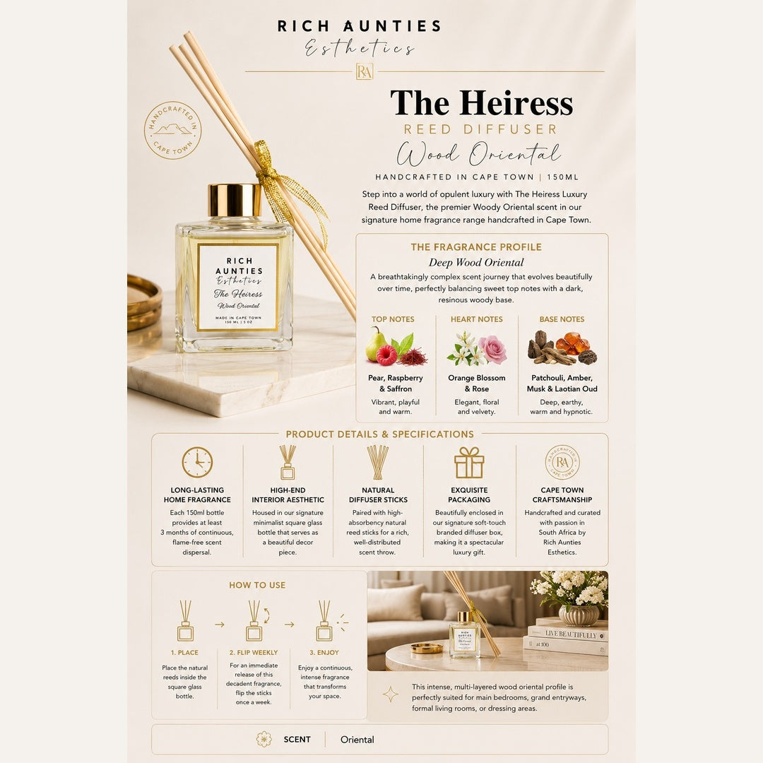 Rich Aunties Esthetics - The Heiress Reed  Diffuser Wood Oriental 150ml
