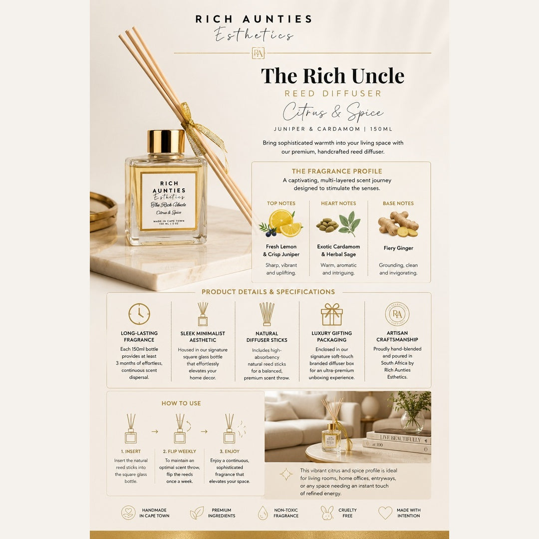 Rich Aunties Esthetics - The Rich Uncle Reed Diffuser Citrus & Spice 150ml